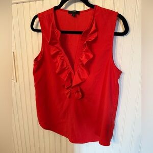 J. Crew V neck Ruffle Shell Small sleeveless blouse
